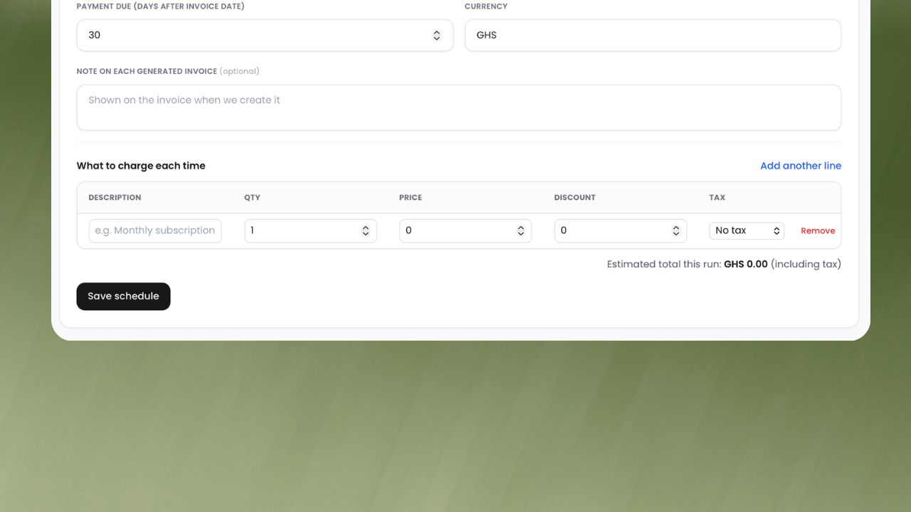 Step 1: Flexible recurring schedules workflow preview